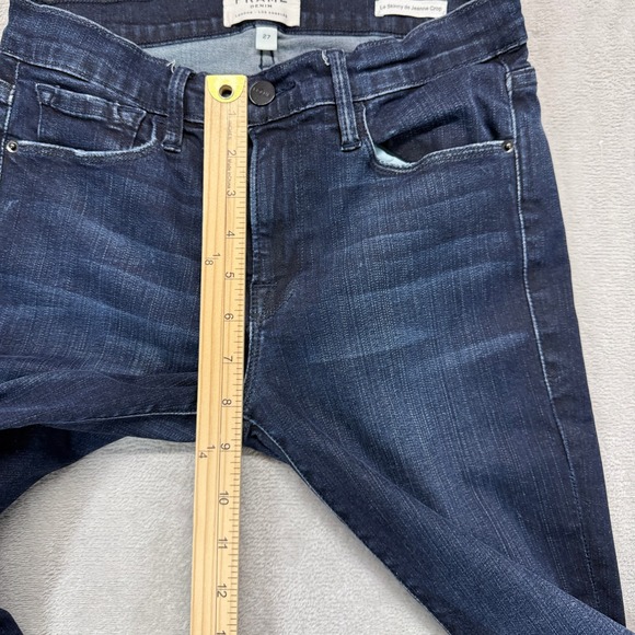 Frame Jeans Women's 27 Le Skinny de Jeanne Crop St Jones Dark Wash Stretch Denim - Picture 9 of 11